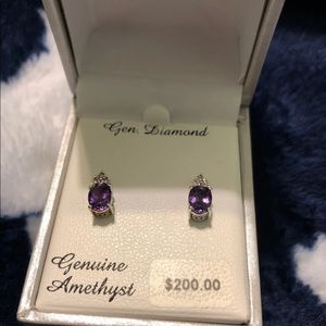 Genuine amethyst earrings